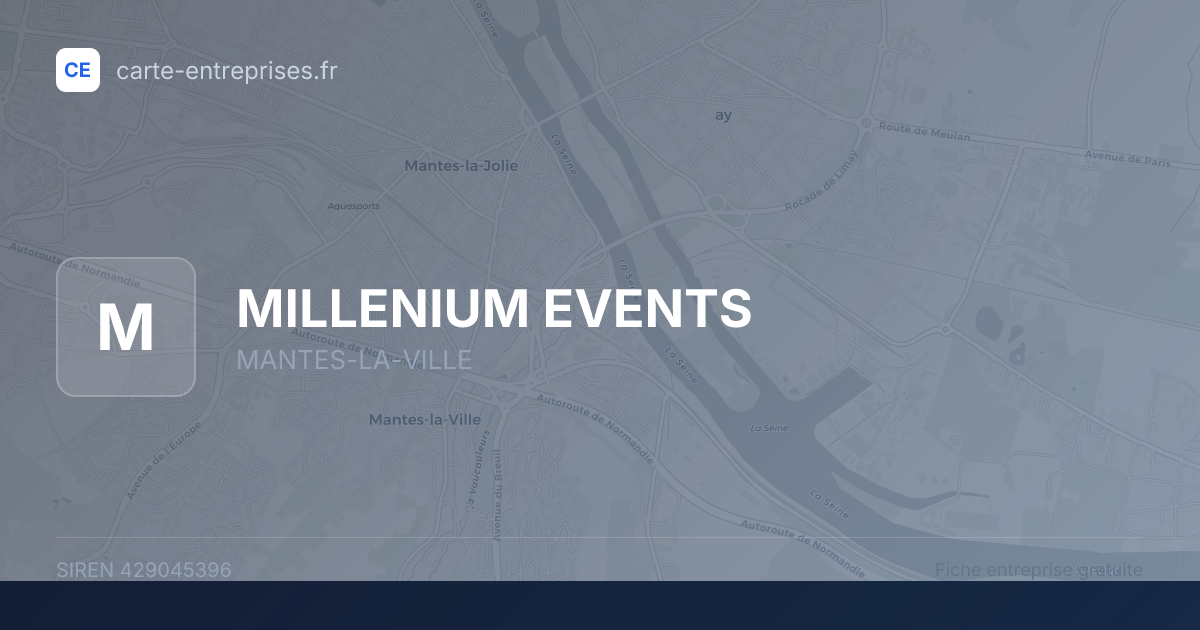 MILLENIUM EVENTS — 429045396 — fiche entreprise