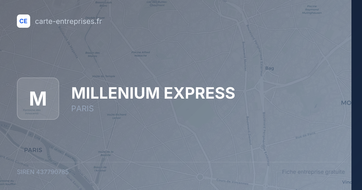 MILLENIUM EXPRESS — 437790785 — fiche entreprise