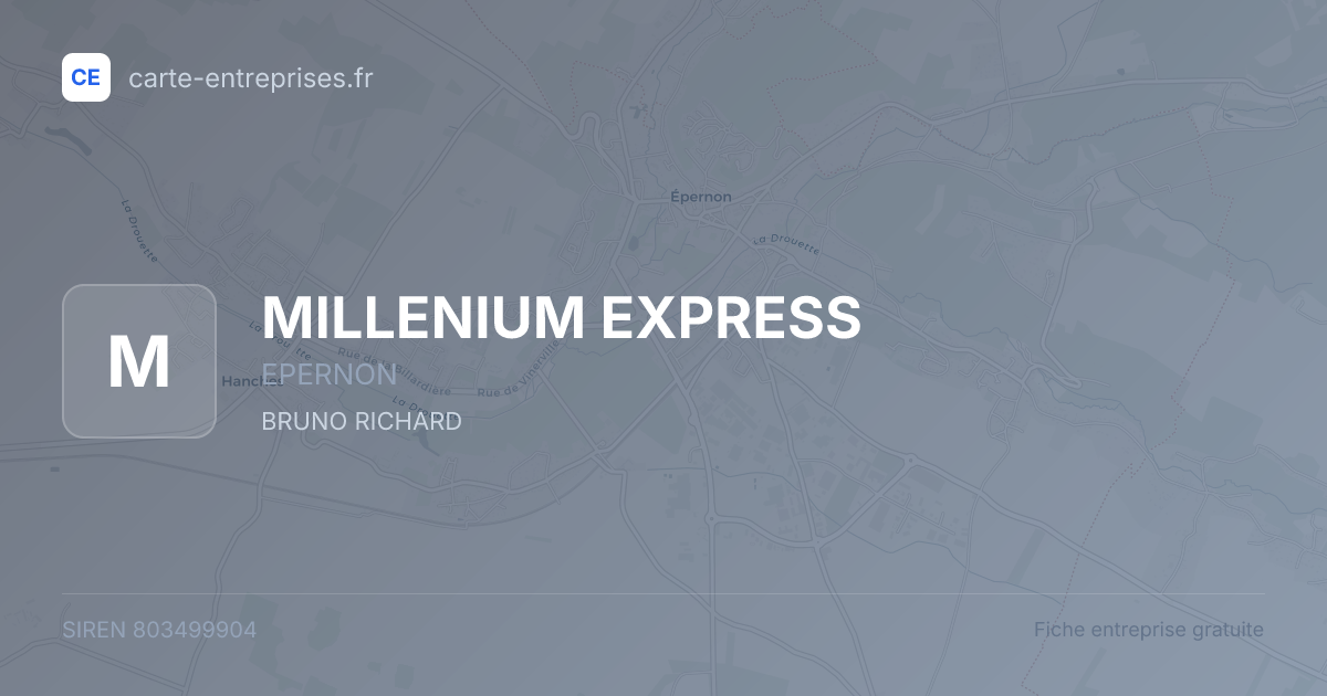 MILLENIUM EXPRESS — 803499904 — fiche entreprise
