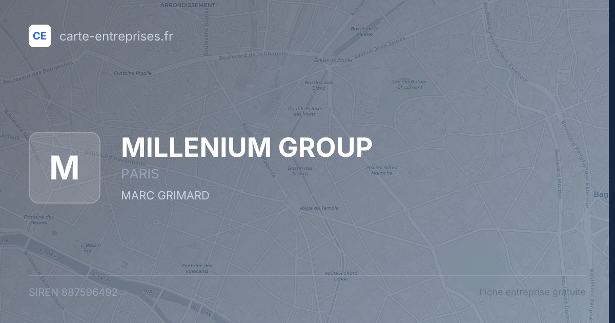 MILLENIUM GROUP — 887596492 — fiche entreprise