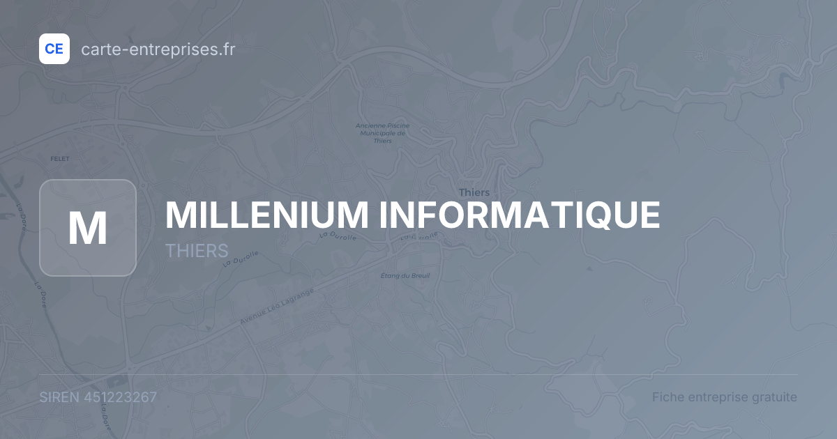 MILLENIUM INFORMATIQUE — 451223267 — fiche entreprise