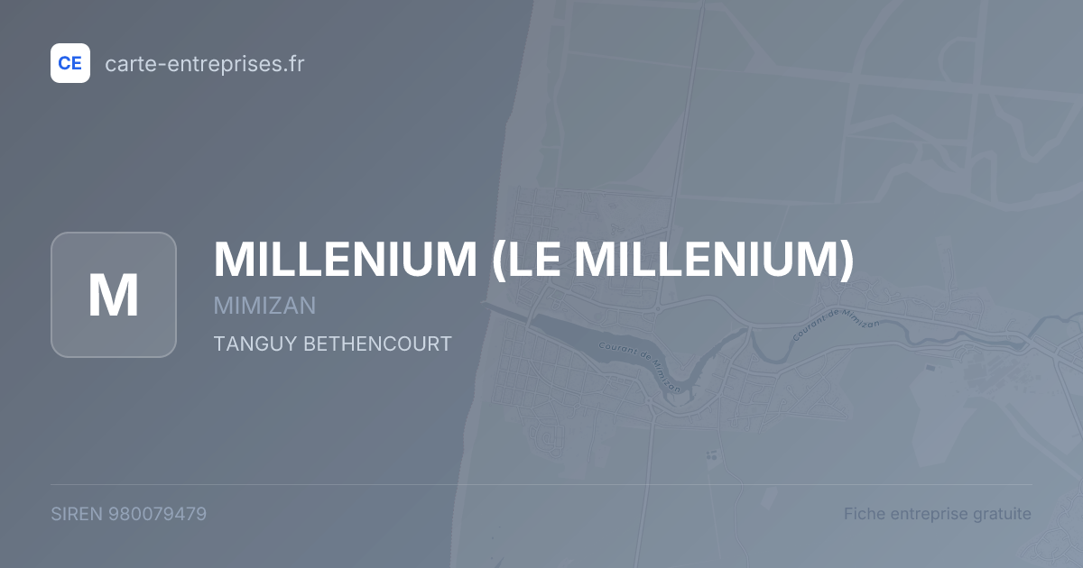 MILLENIUM (LE MILLENIUM) — 980079479 — fiche entreprise