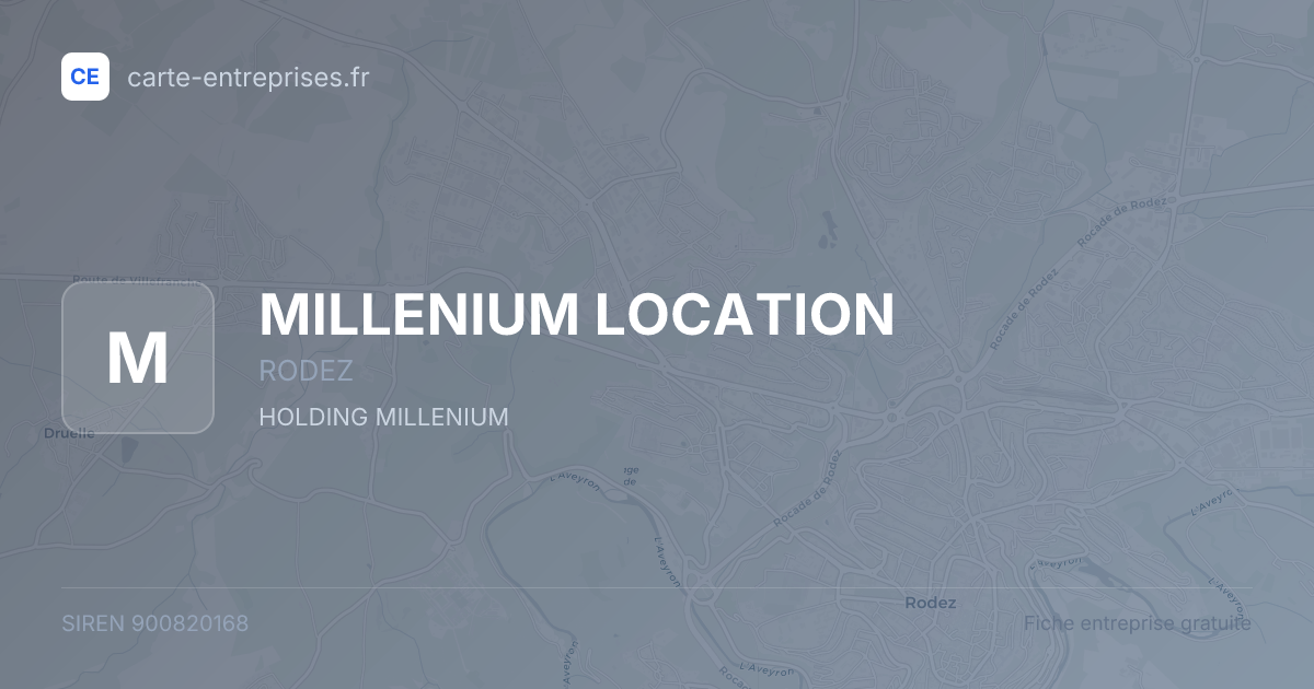 MILLENIUM LOCATION — 900820168 — fiche entreprise