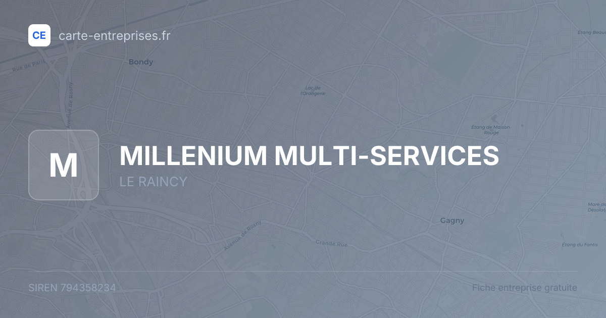MILLENIUM MULTI-SERVICES — 794358234 — fiche entreprise