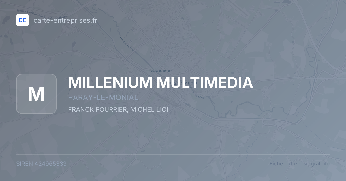 MILLENIUM MULTIMEDIA — 424965333 — fiche entreprise