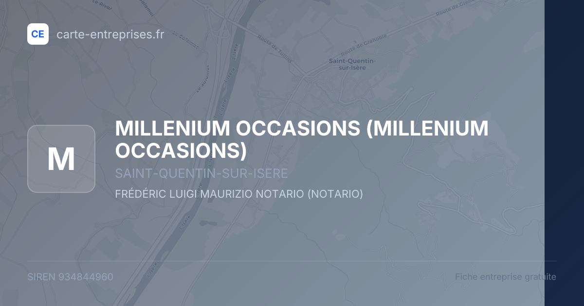 MILLENIUM OCCASIONS — 934844960 — fiche entreprise