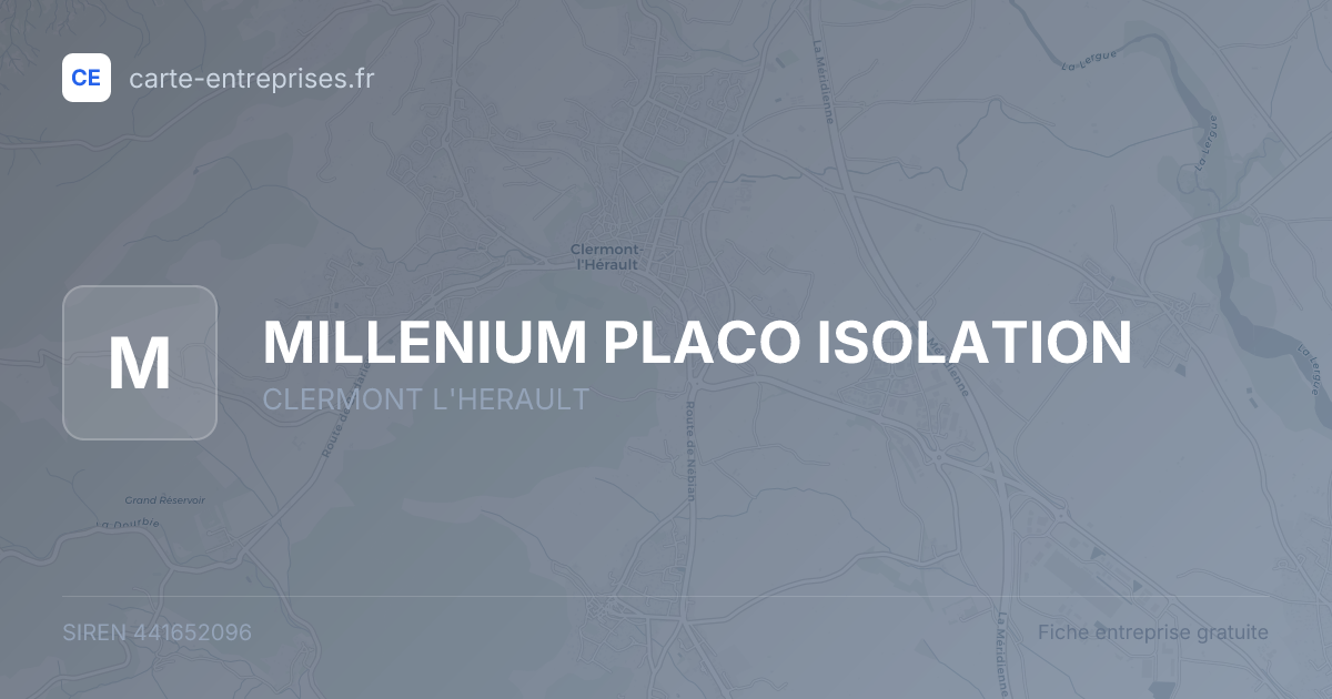 MILLENIUM PLACO ISOLATION — 441652096 — fiche entreprise