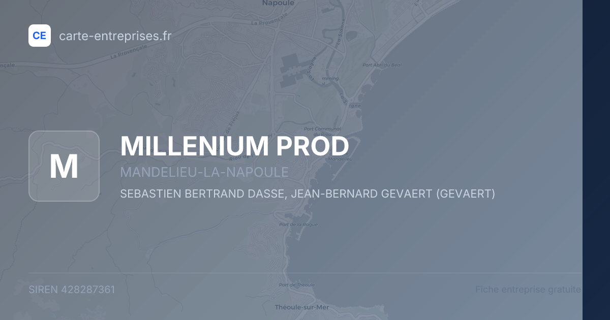 MILLENIUM PROD — 428287361 — fiche entreprise