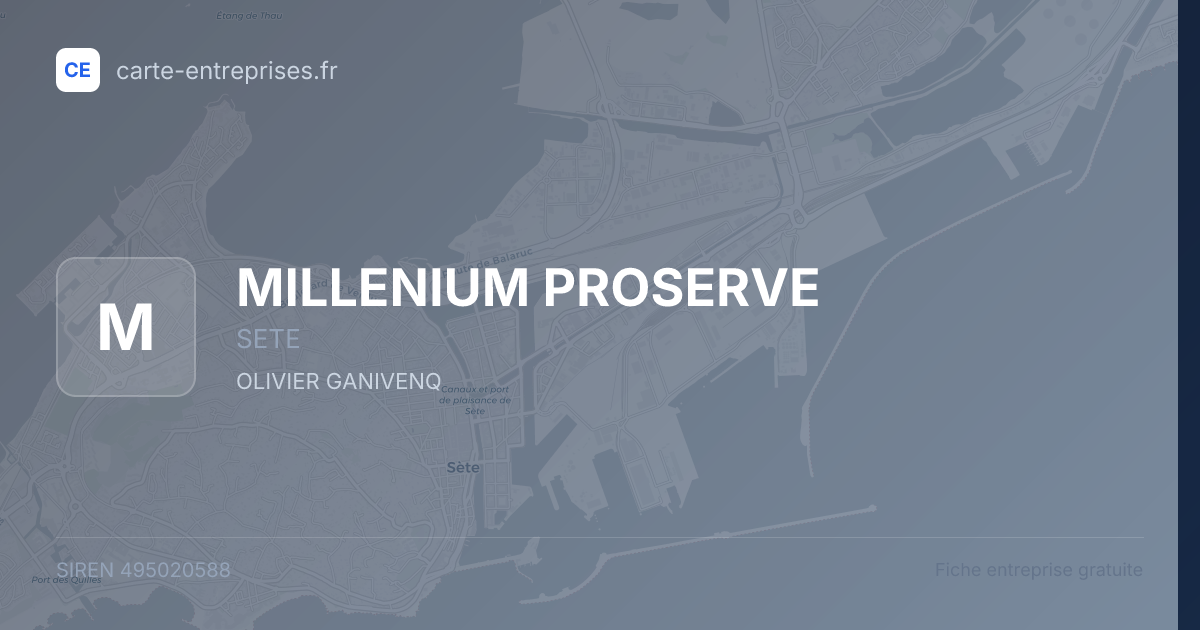 MILLENIUM PROSERVE — 495020588 — fiche entreprise