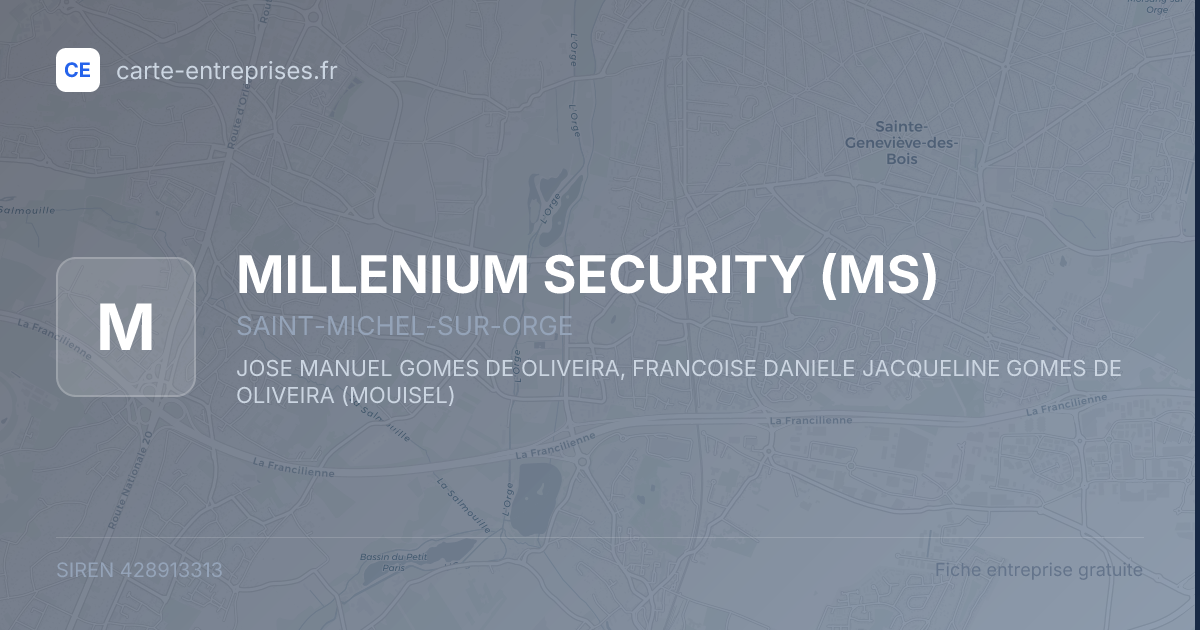 MILLENIUM SECURITY (MS) — 428913313 — fiche entreprise