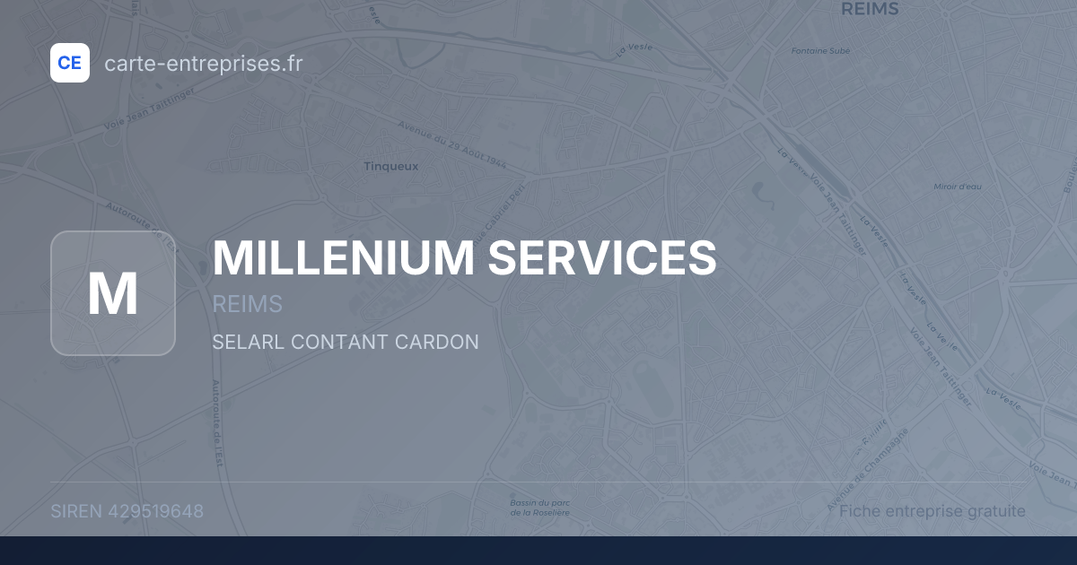 MILLENIUM SERVICES — 429519648 — fiche entreprise