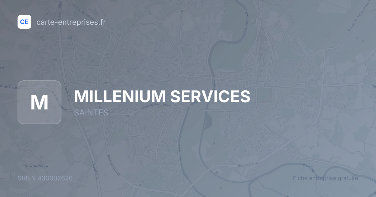 MILLENIUM SERVICES — 430002626 — fiche entreprise