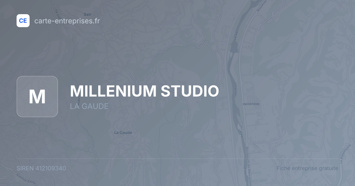 MILLENIUM STUDIO — 412109340 — fiche entreprise