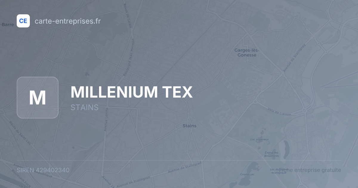 MILLENIUM TEX — 429402340 — fiche entreprise