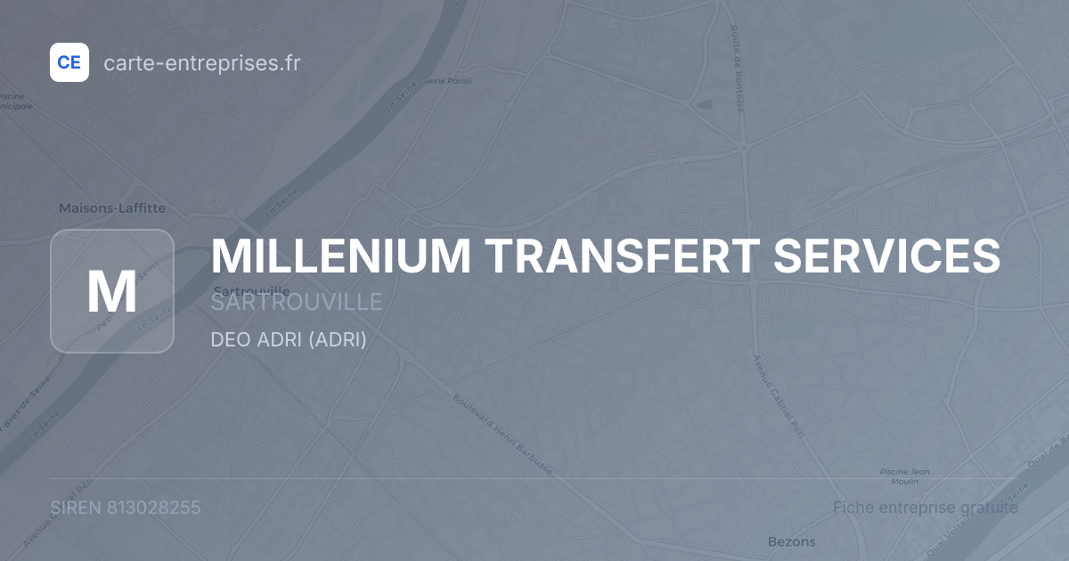 MILLENIUM TRANSFERT SERVICES — 813028255 — fiche entreprise