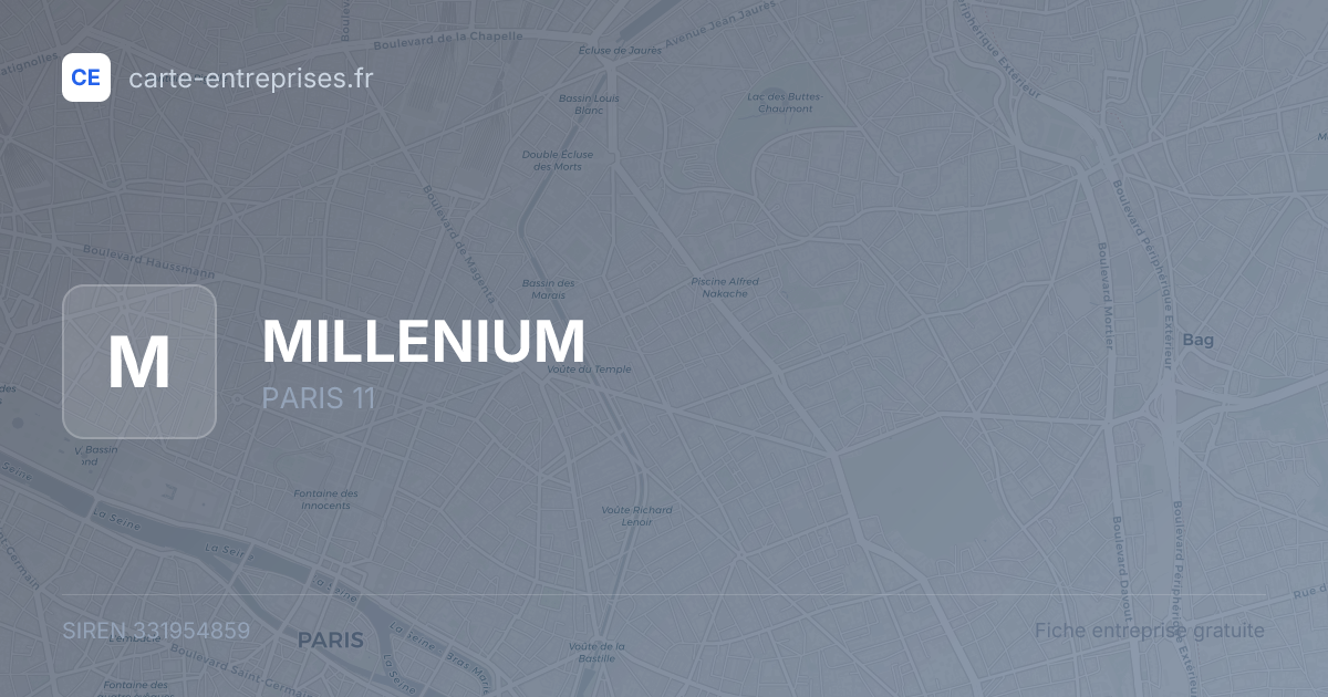 MILLENIUM — 331954859 — fiche entreprise