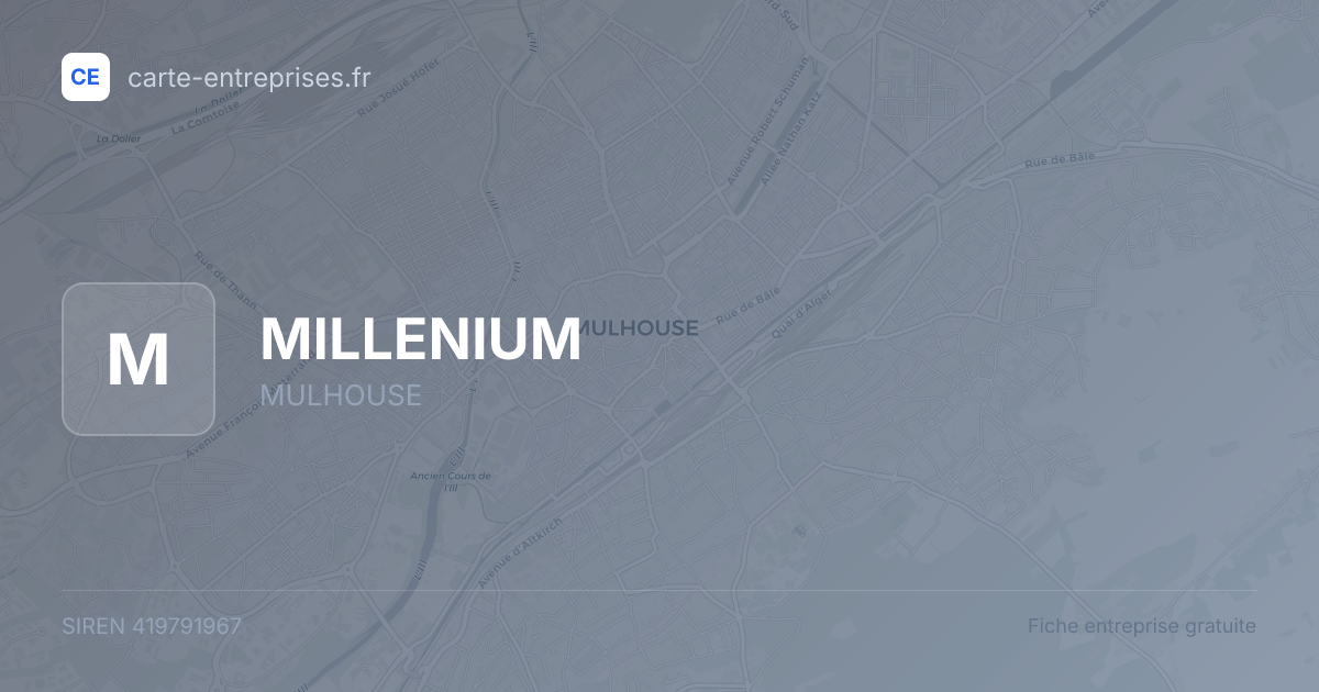 MILLENIUM — 419791967 — fiche entreprise