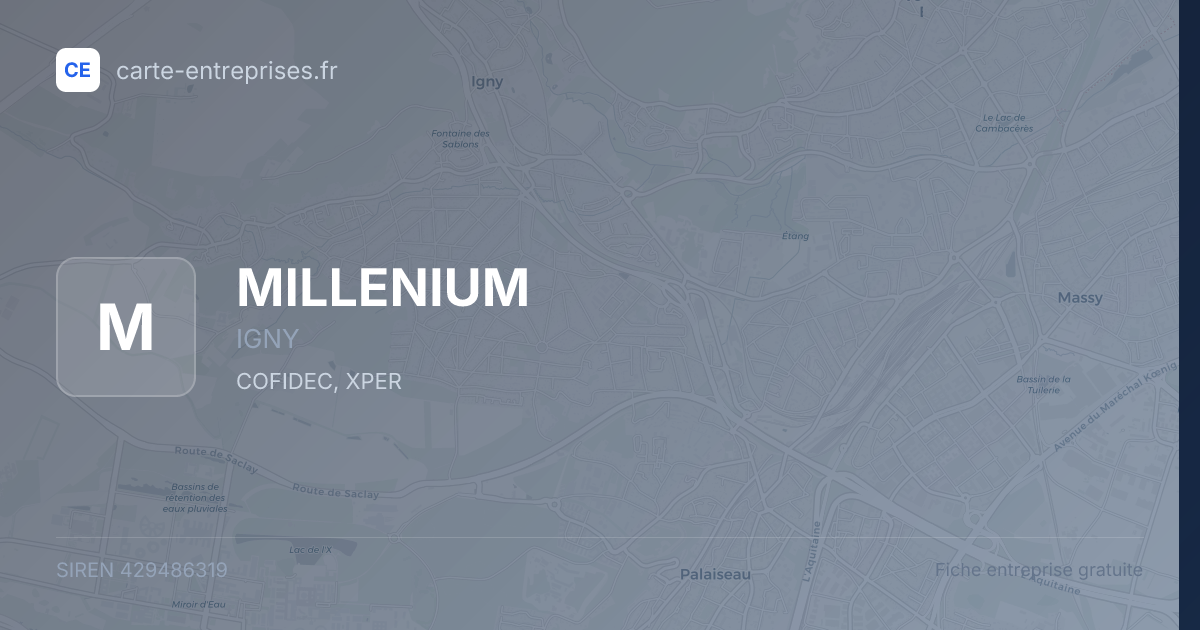 MILLENIUM — 429486319 — fiche entreprise