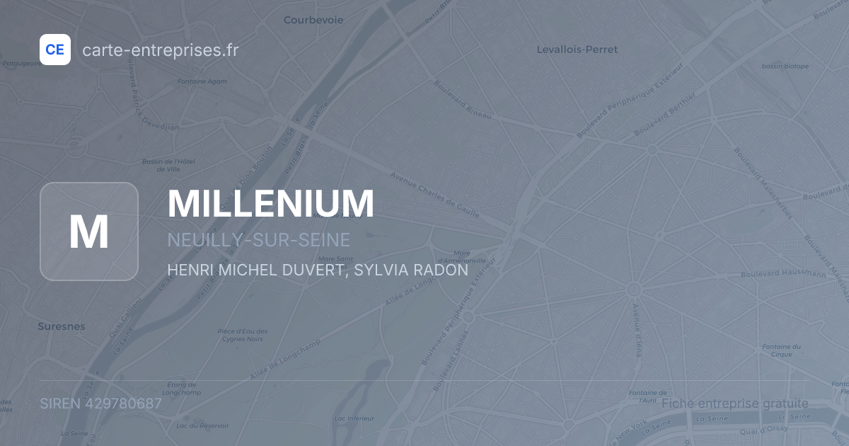 MILLENIUM — 429780687 — fiche entreprise