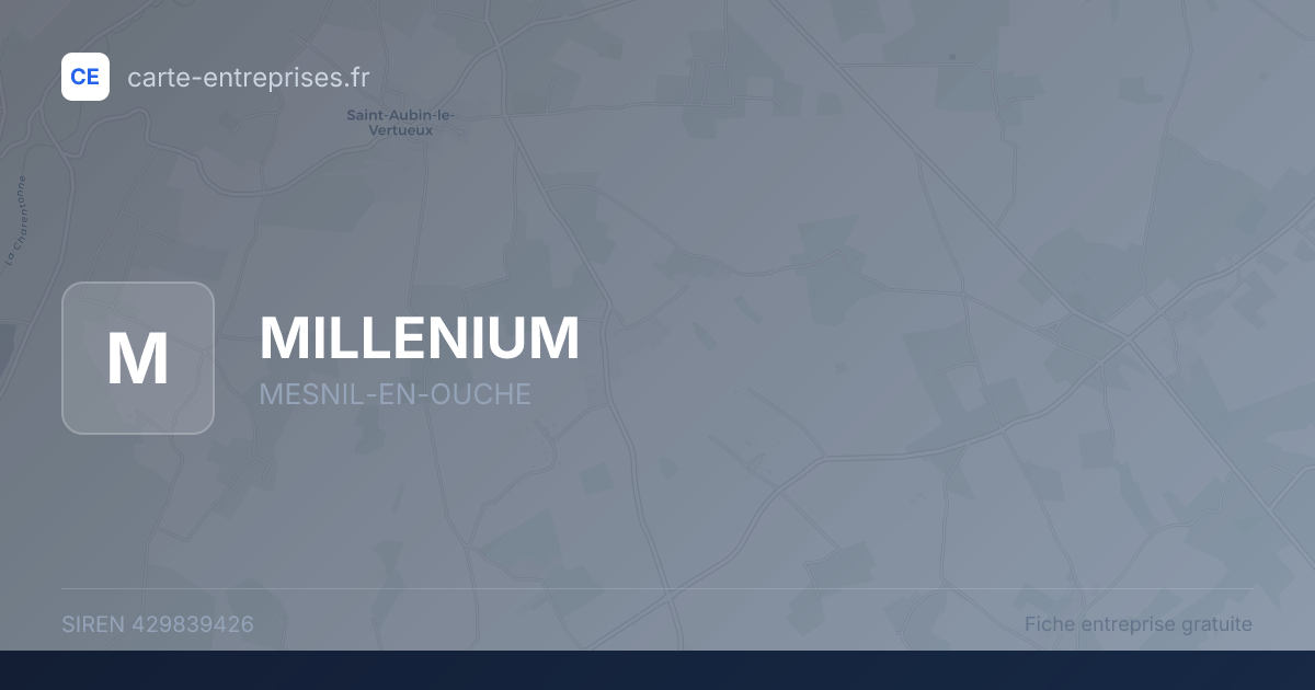 MILLENIUM — 429839426 — fiche entreprise