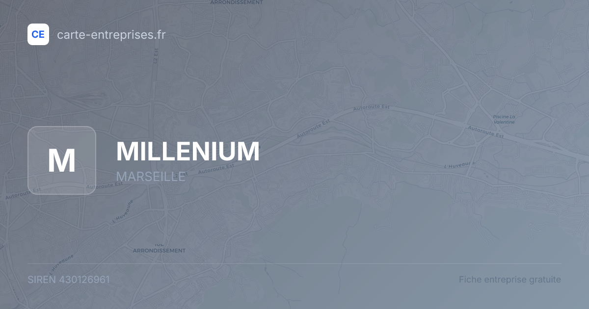 MILLENIUM — 430126961 — fiche entreprise