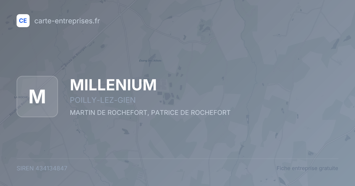 MILLENIUM — 434134847 — fiche entreprise