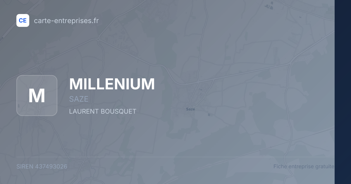MILLENIUM — 437493026 — fiche entreprise
