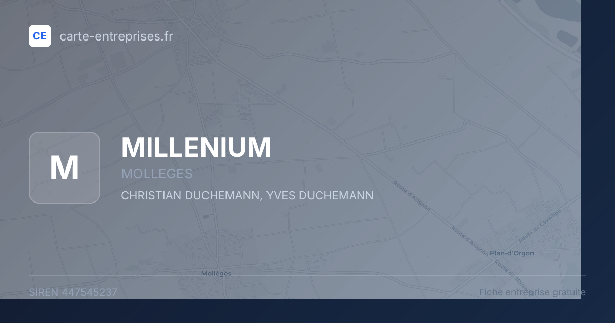 MILLENIUM — 447545237 — fiche entreprise