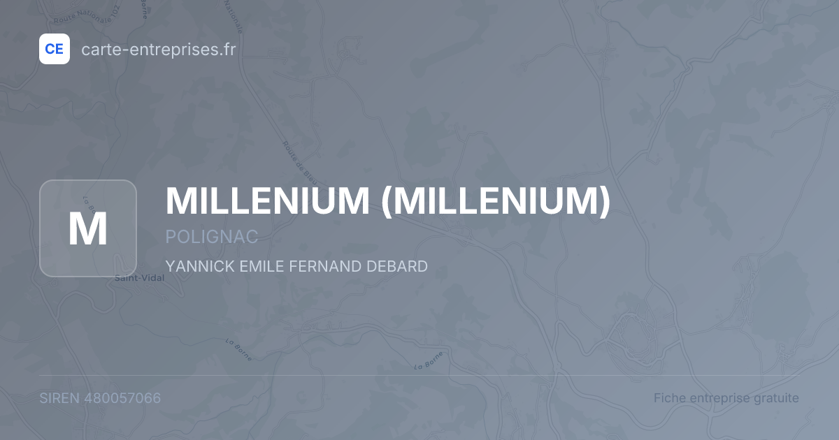 MILLENIUM — 480057066 — fiche entreprise