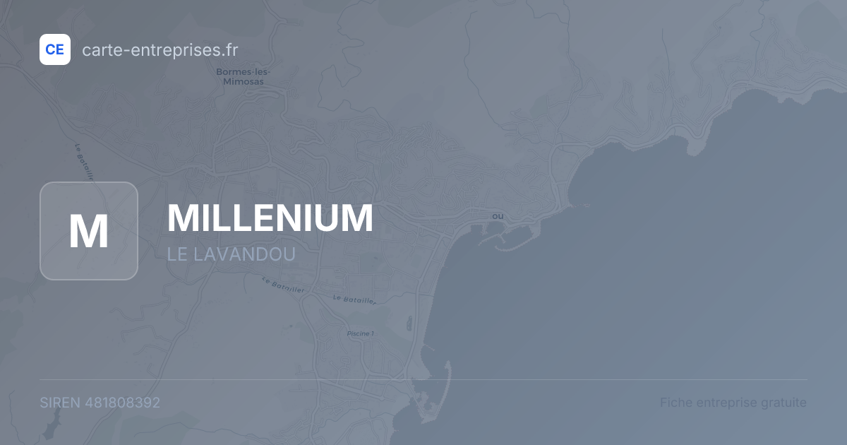 MILLENIUM — 481808392 — fiche entreprise
