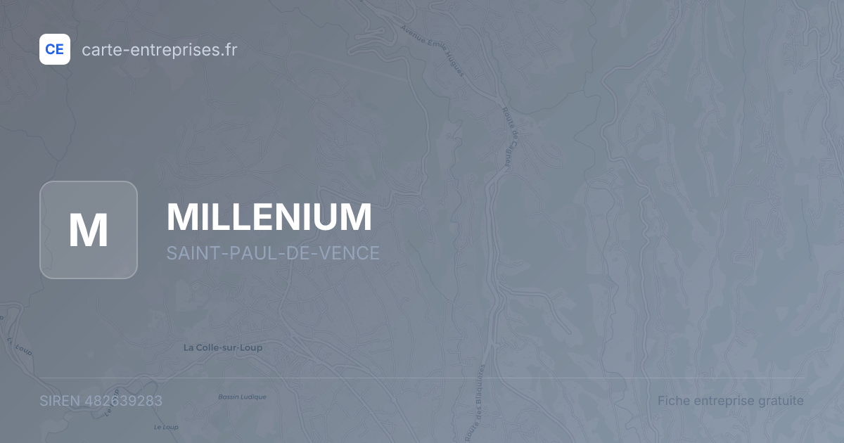 MILLENIUM — 482639283 — fiche entreprise
