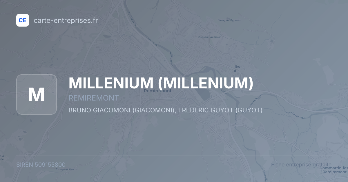 MILLENIUM — 509155800 — fiche entreprise