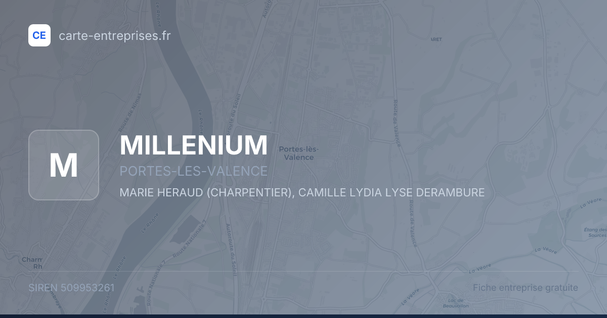 MILLENIUM — 509953261 — fiche entreprise