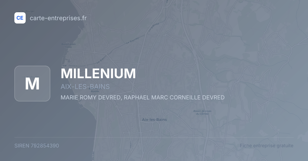 MILLENIUM — 792854390 — fiche entreprise