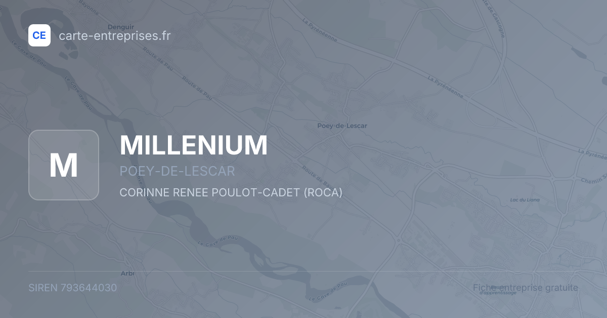 MILLENIUM — 793644030 — fiche entreprise