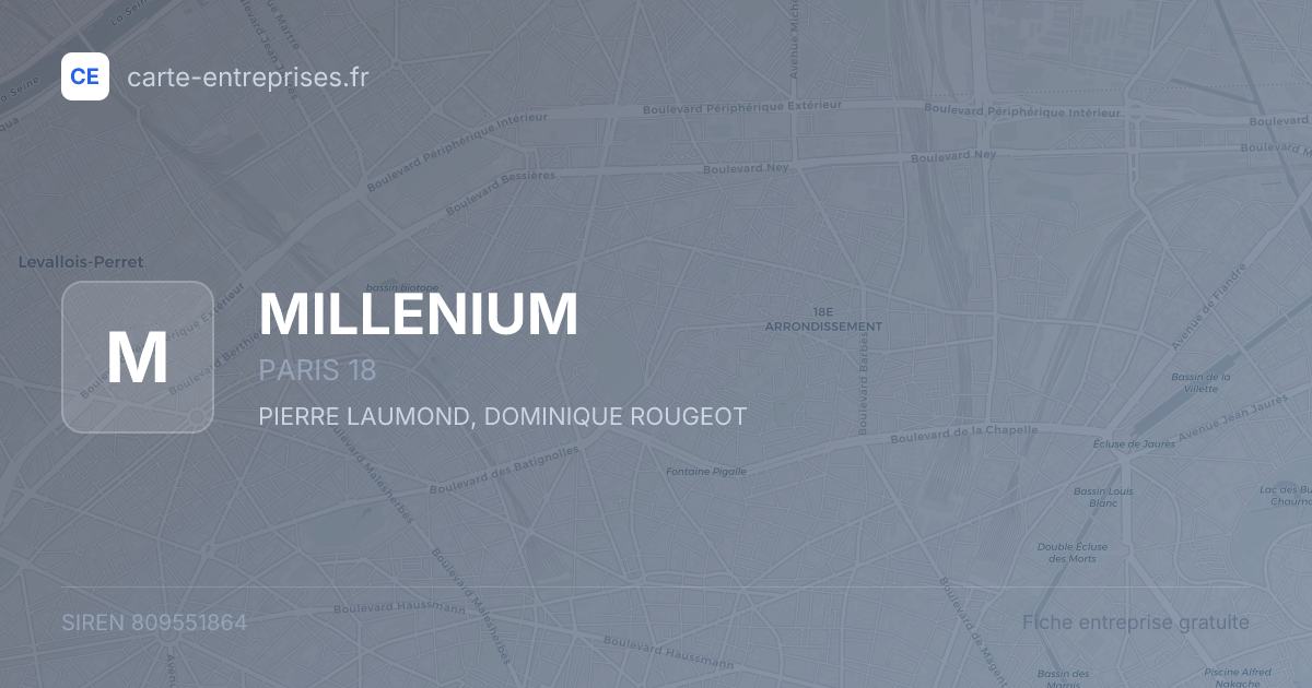 MILLENIUM — 809551864 — fiche entreprise
