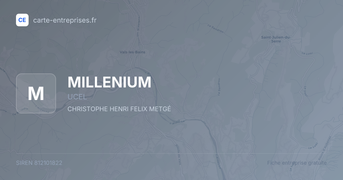 MILLENIUM — 812101822 — fiche entreprise