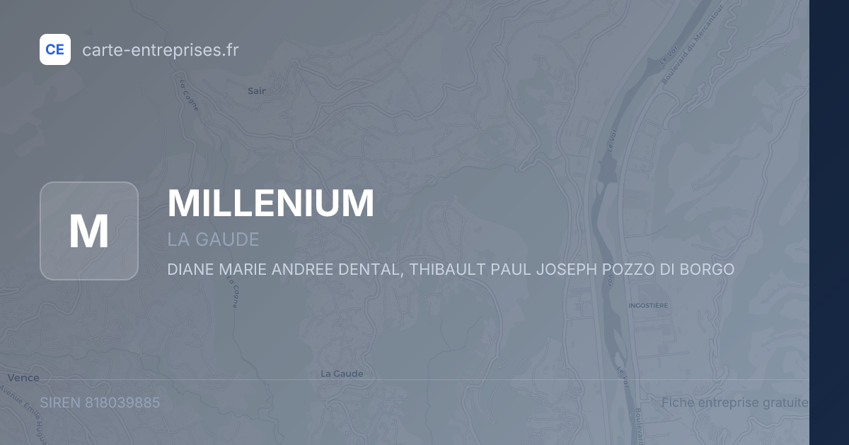 MILLENIUM — 818039885 — fiche entreprise