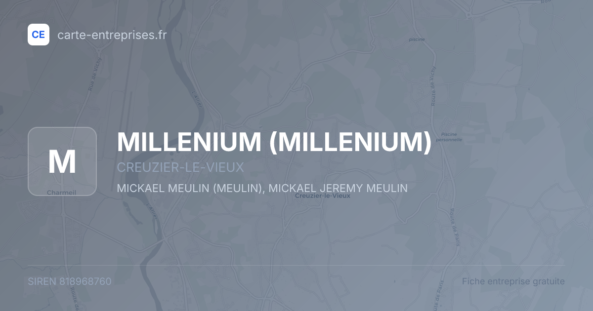 MILLENIUM — 818968760 — fiche entreprise