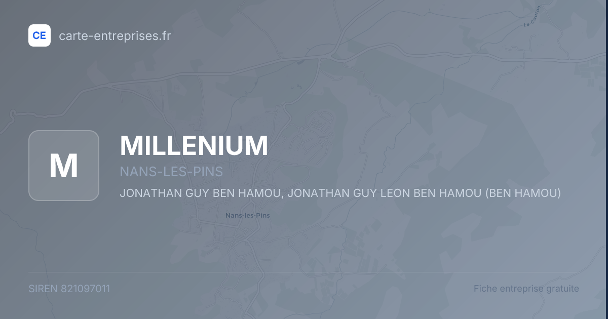 MILLENIUM — 821097011 — fiche entreprise