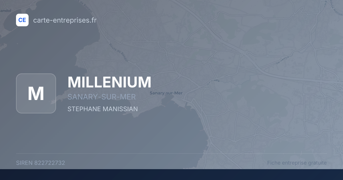 MILLENIUM — 822722732 — fiche entreprise