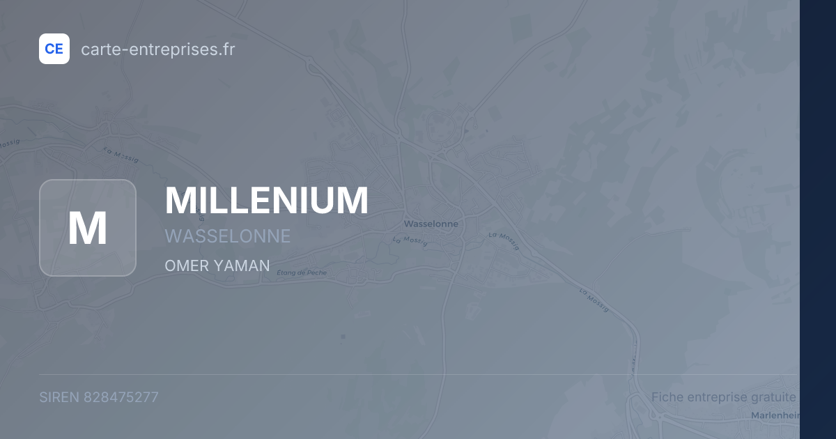 MILLENIUM — 828475277 — fiche entreprise
