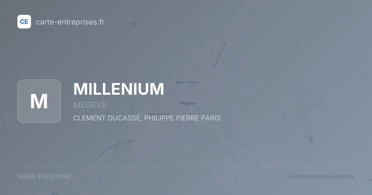 MILLENIUM — 838379188 — fiche entreprise