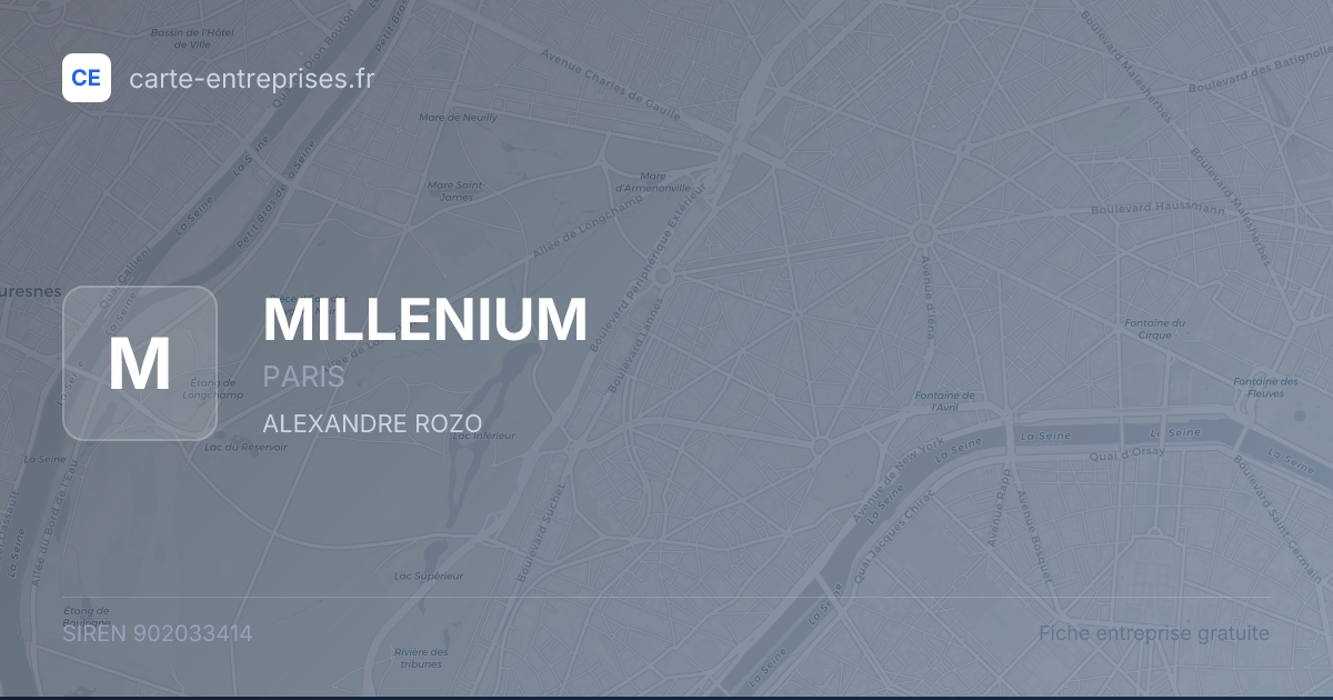 MILLENIUM — 902033414 — fiche entreprise