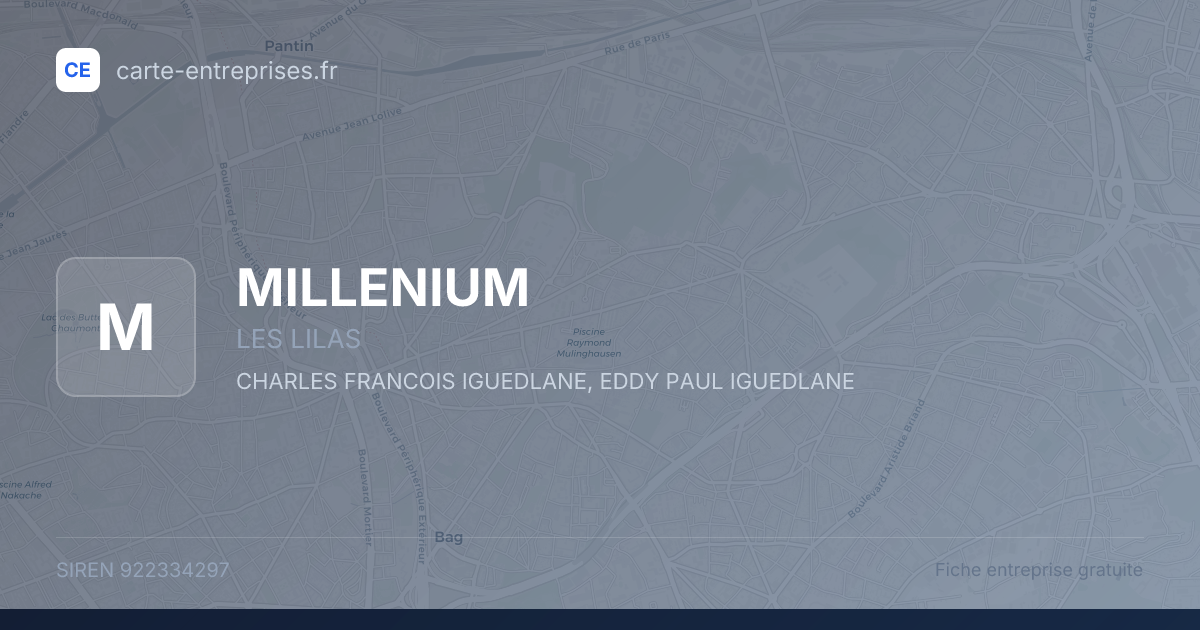 MILLENIUM — 922334297 — fiche entreprise