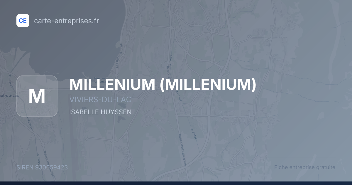 MILLENIUM — 930059423 — fiche entreprise