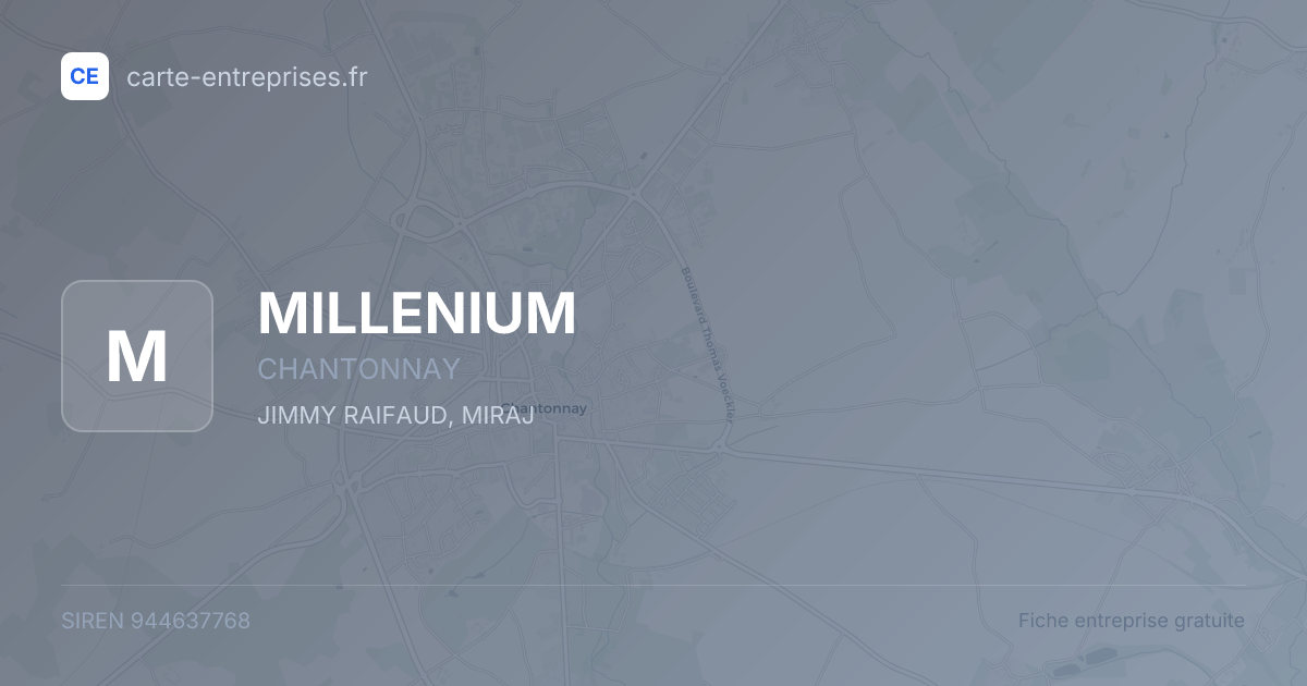 MILLENIUM — 944637768 — fiche entreprise