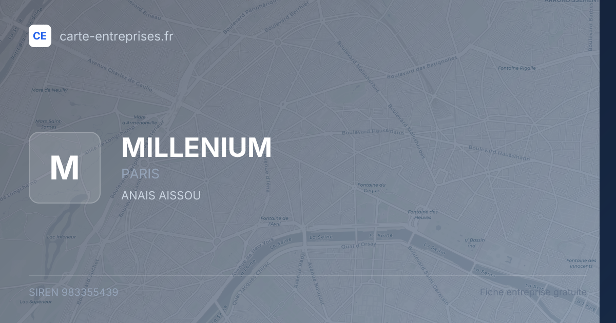 MILLENIUM — 983355439 — fiche entreprise