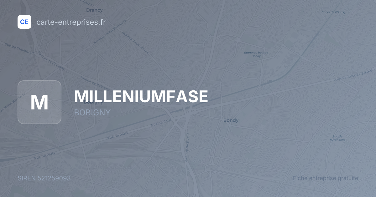 MILLENIUMFASE — 521259093 — fiche entreprise