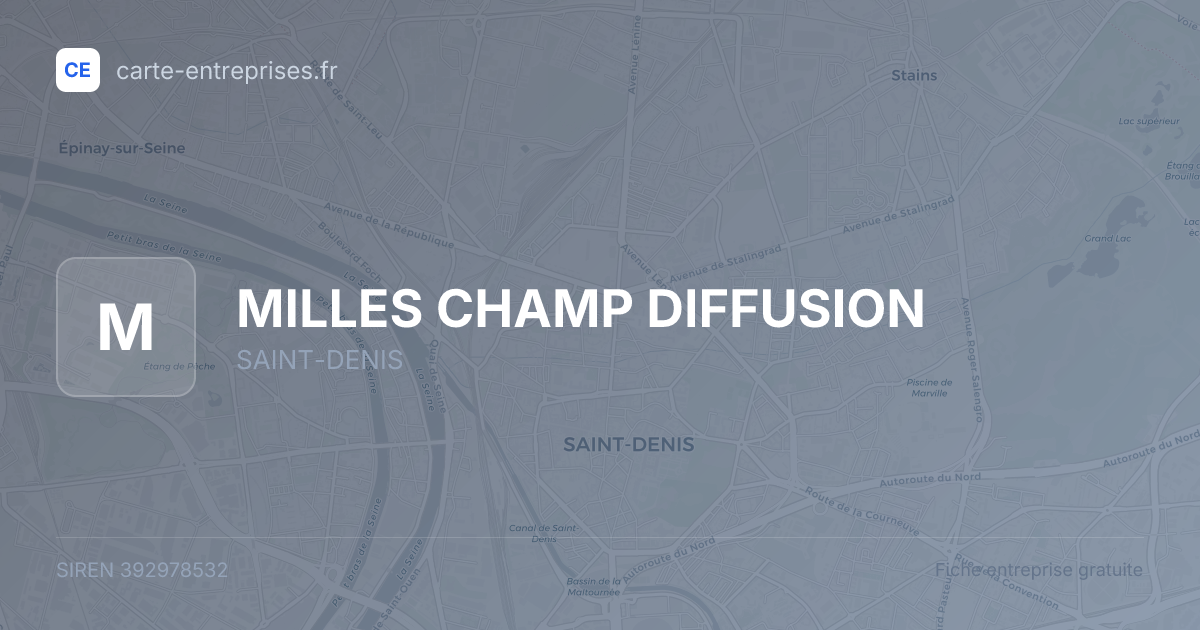 MILLES CHAMP DIFFUSION — 392978532 — fiche entreprise